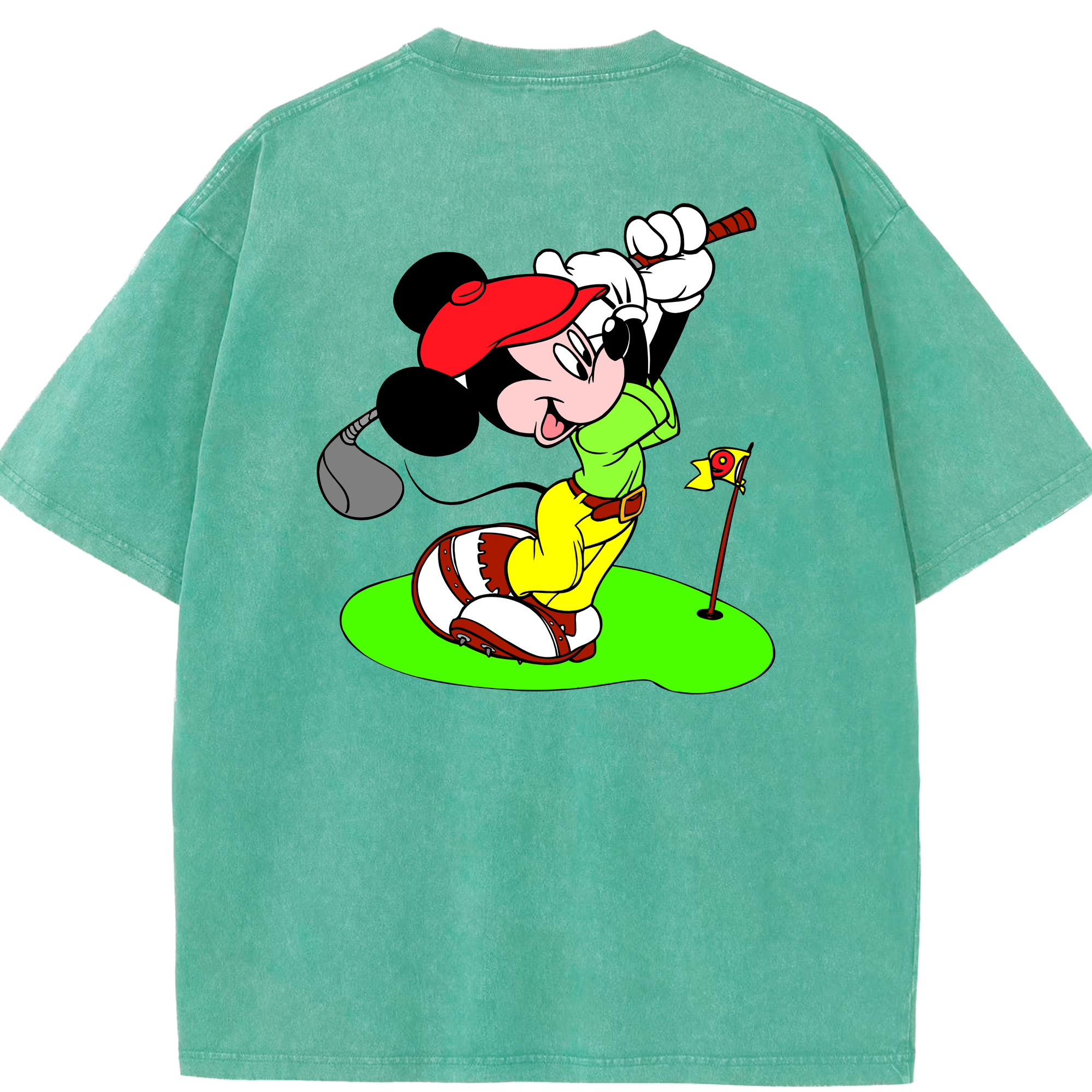 （画像用） ミッキーマウス Mickey Mouse 綿100% ヴィンテージ風 半袖Tシャツ（背面プリント）